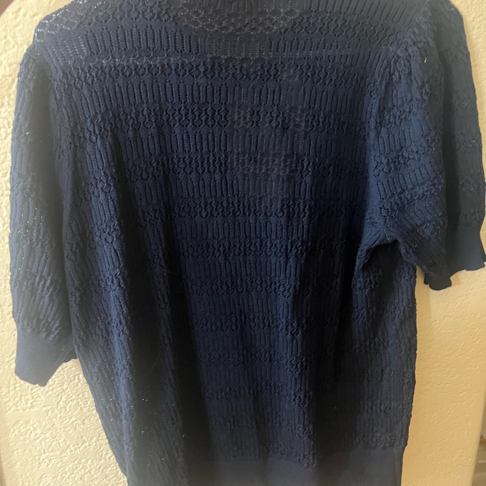 LOFT Navy Textured Women's Sweater - Picture 4 of 4